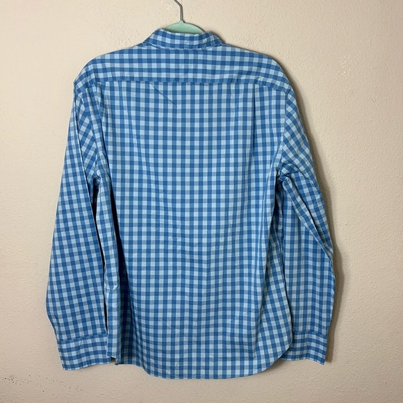 J. Crew Performance Slim Untucked Gingham Blue size Large - Picture 2 of 8